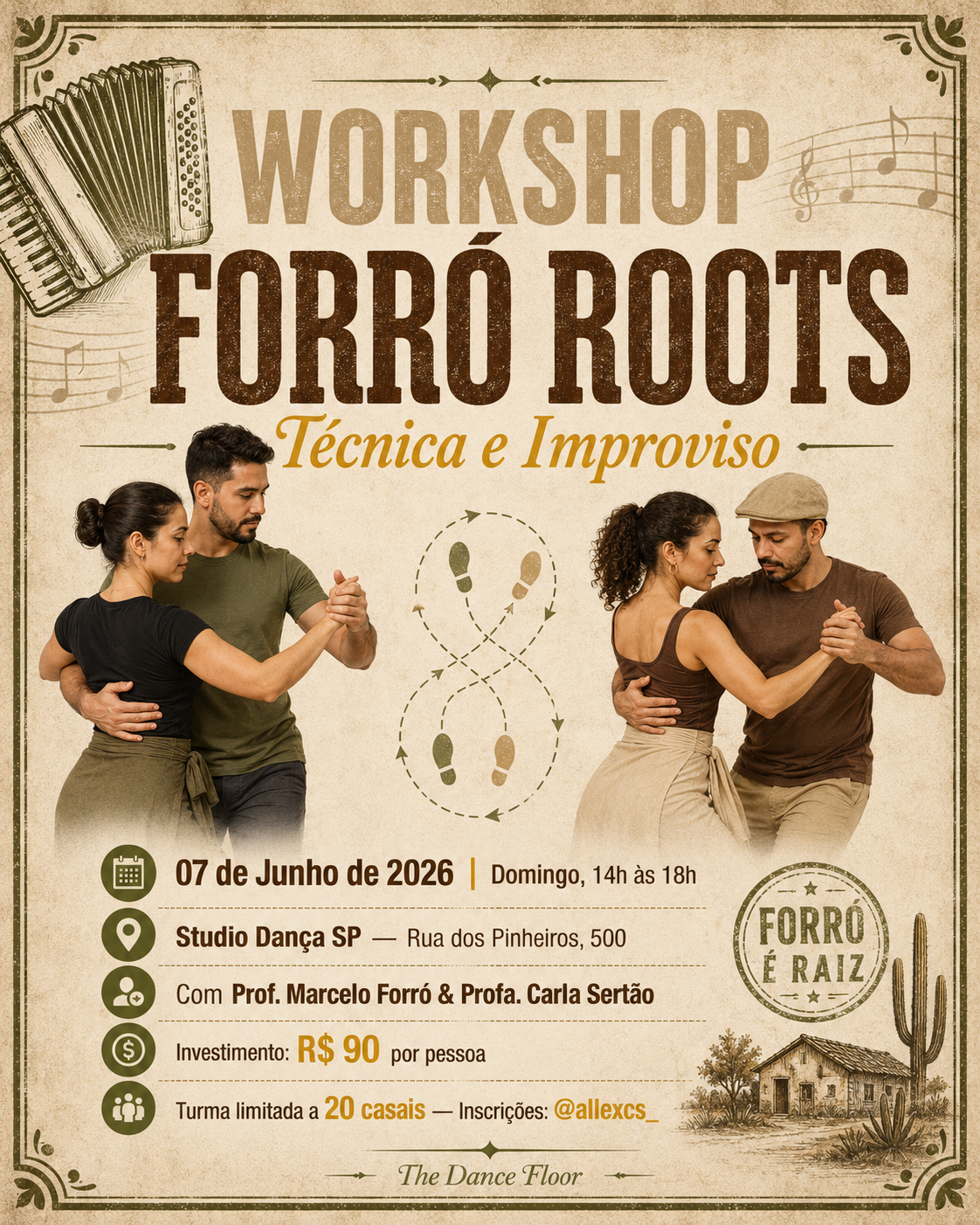 Flyer: Workshop Forró Roots — Técnica e Improviso