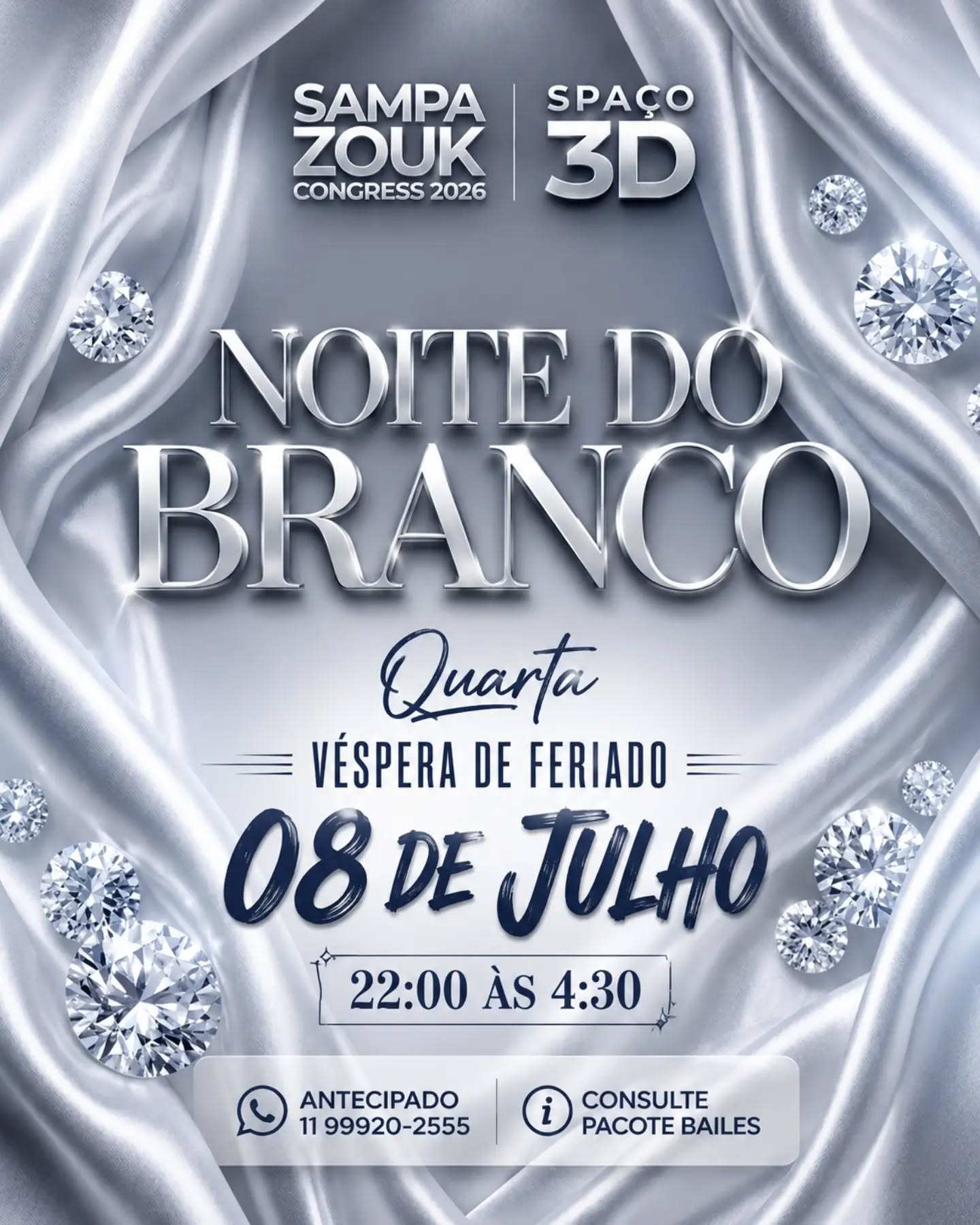 Flyer: Noite do Branco - Sampa Zouk Congress 2026